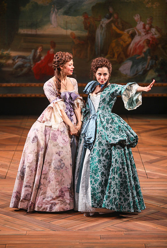 (from left) Meredith Garretson as Rosalind and Nikki Massoud as Celia in As You Like It, by William Shakespeare, directed by Jessica Stone, running June 16 – July 21, 2019 at The Old Globe. Photo by Jim Cox.