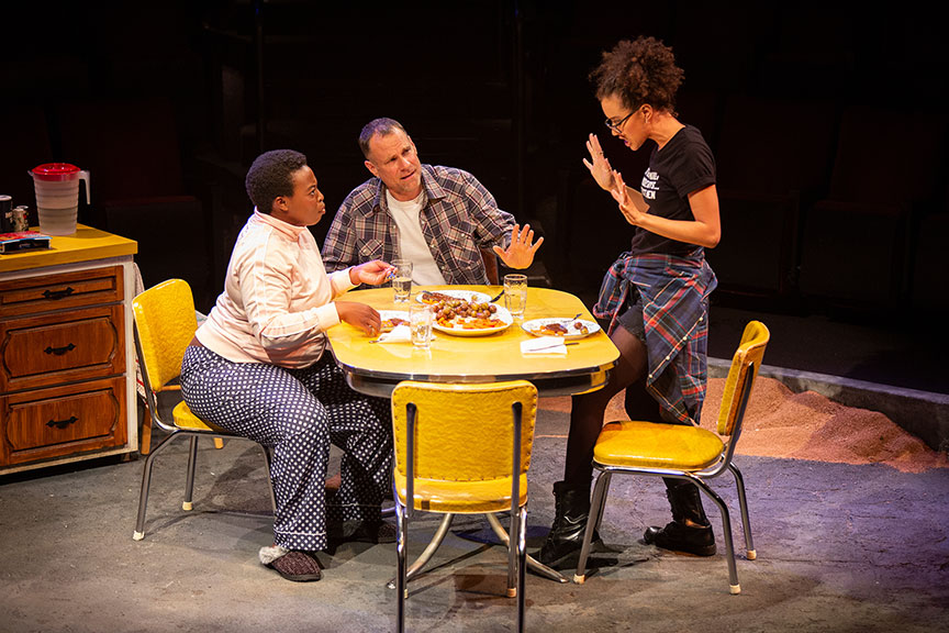 Omozé Idehenre as Sigourney, Jonathan Walker as Don and Jasmin Savoy Brown as Katie in What You Are, running May 30 – June 30, 2019 at The Old Globe. Photo by Jim Cox.