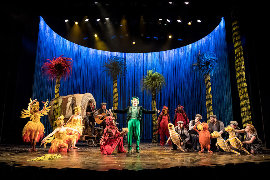 The cast of Dr. Seuss's The Lorax, running July 2 – August 12, 2018 at The Old Globe. Photo by Dan Norman. 
