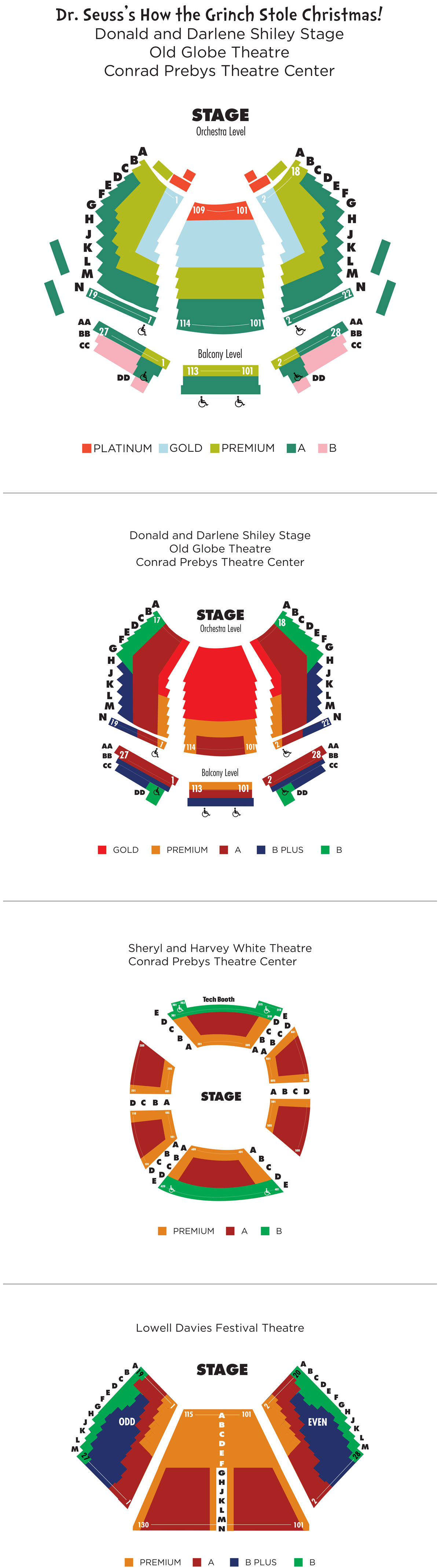 Seating Charts The Old Globe